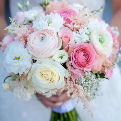 Blush Pink & White Bridesmaid Bouquet